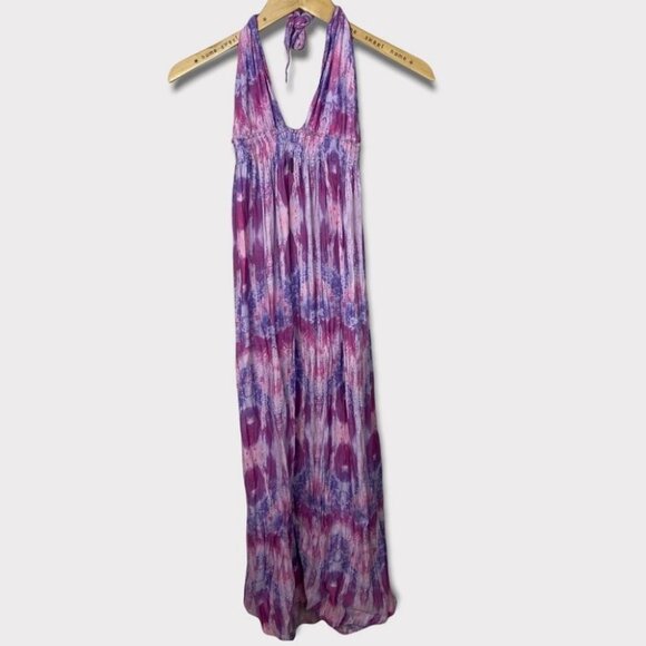 LoveShackFancy Tie Dye Maxi Dress Pink Purple Halter Size 2 Jellyfish Bohemian - Picture 3 of 12